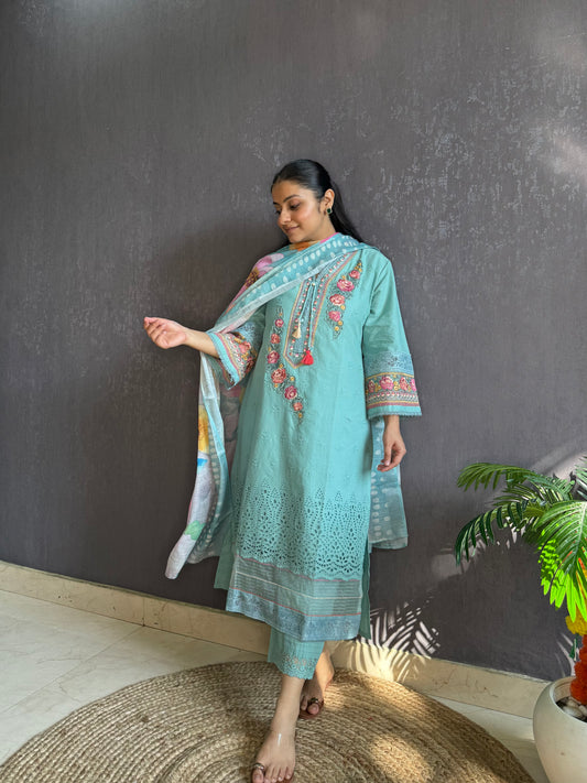 Pakistani schiffili designer suit