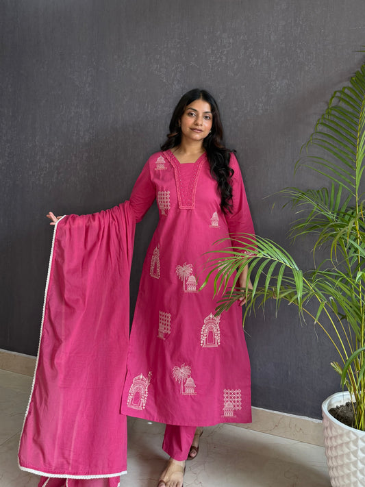 Mul cotton designer temple suit