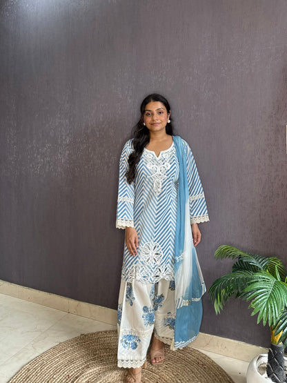 Pure cotton printed farshi kurta set