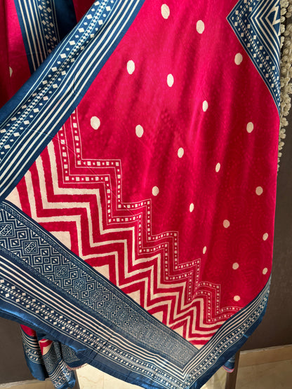 Modal silk mirror work suits