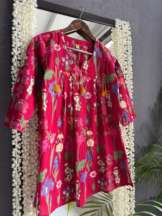 Floral Printed peplum short kurtas