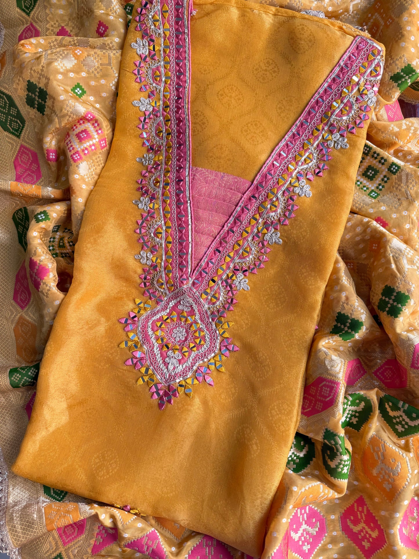 Luxurious patola kanjivaram silk suit