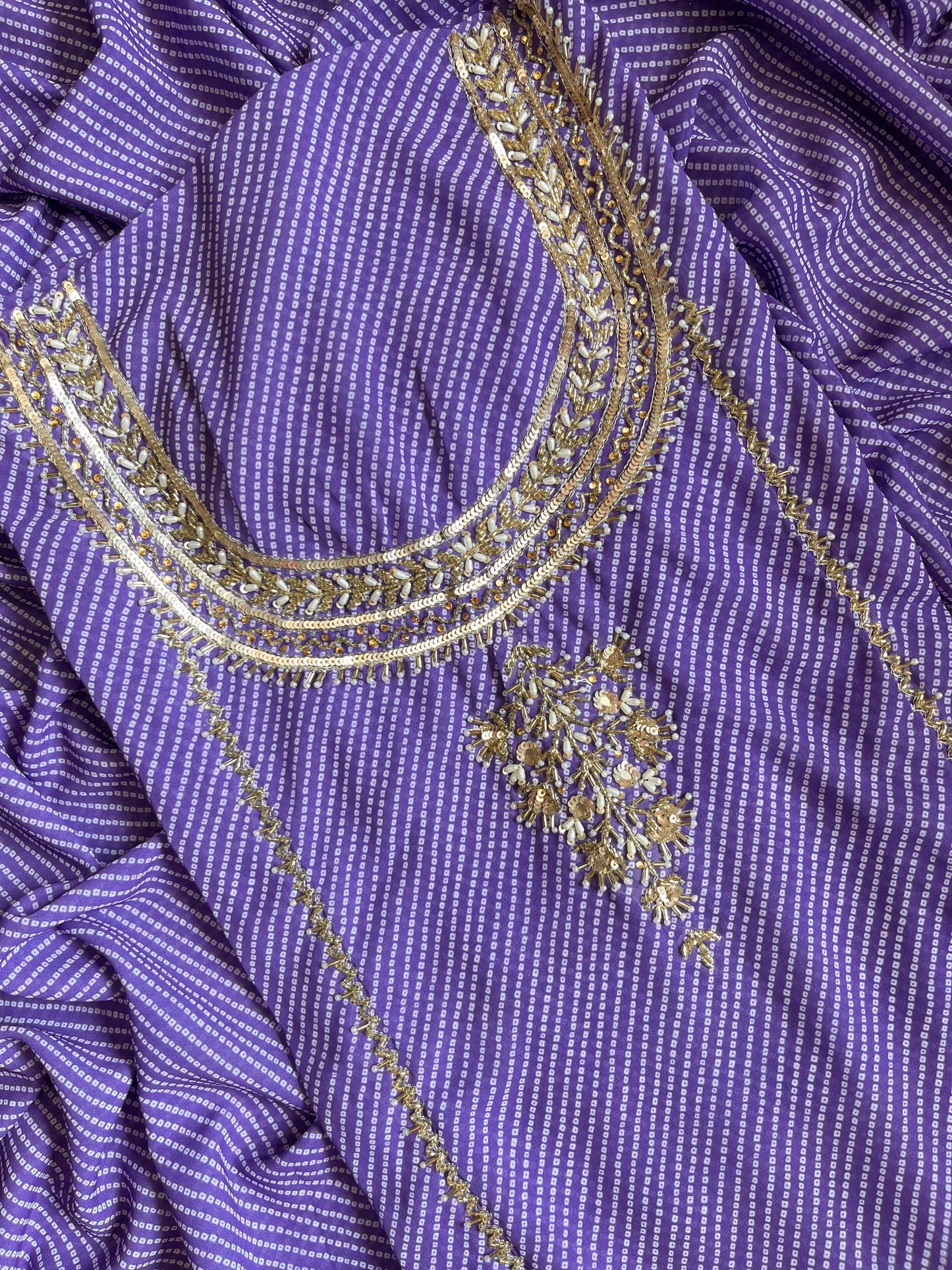 Punjabi Bandhani handwork suits