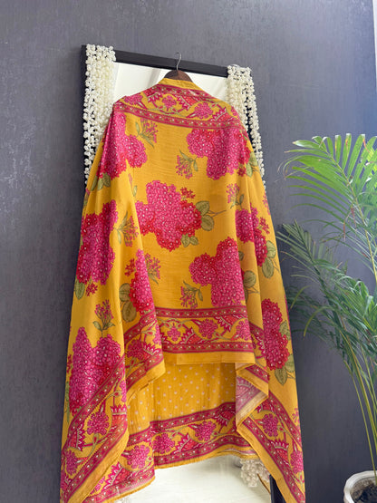 Mulmul cotton bougainvillea suit