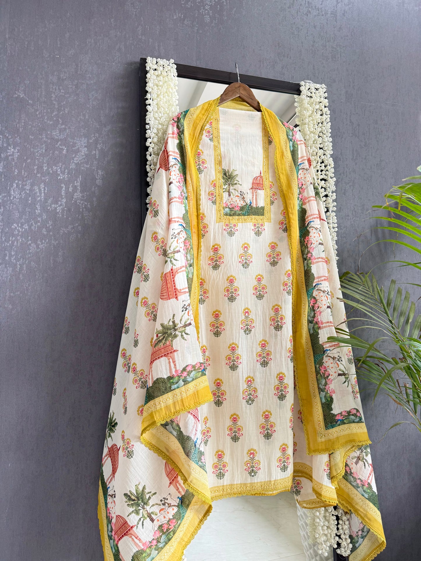 Mulmul cotton divine pichwai suit