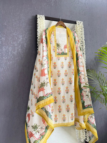 Mulmul cotton divine pichwai suit