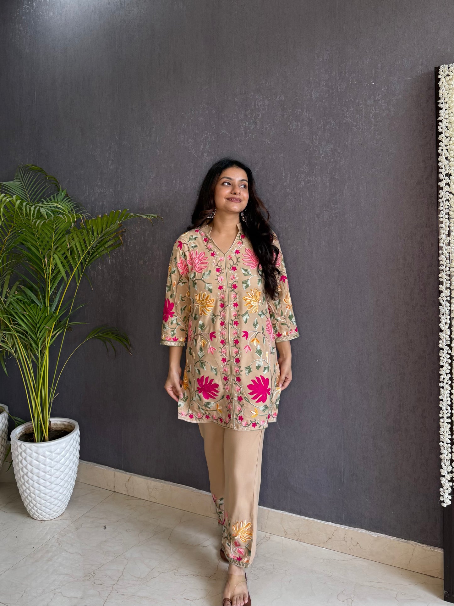 Liva cotton Kashmiri aari Coord set