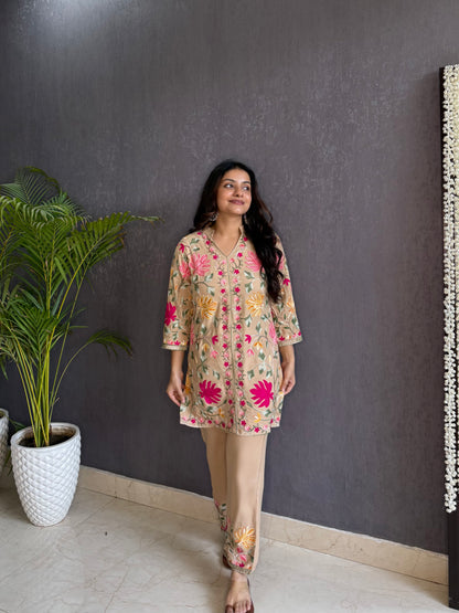 Liva cotton Kashmiri aari Coord set