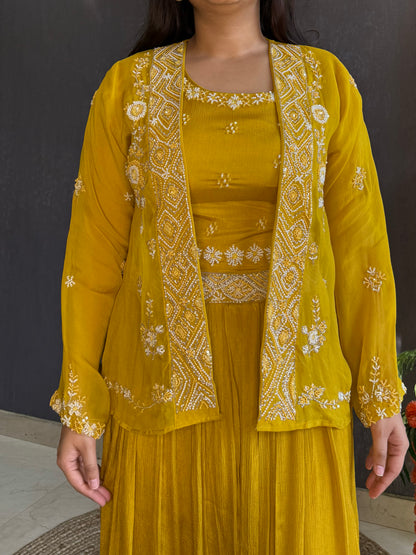 Lehenga jacket handwork dress