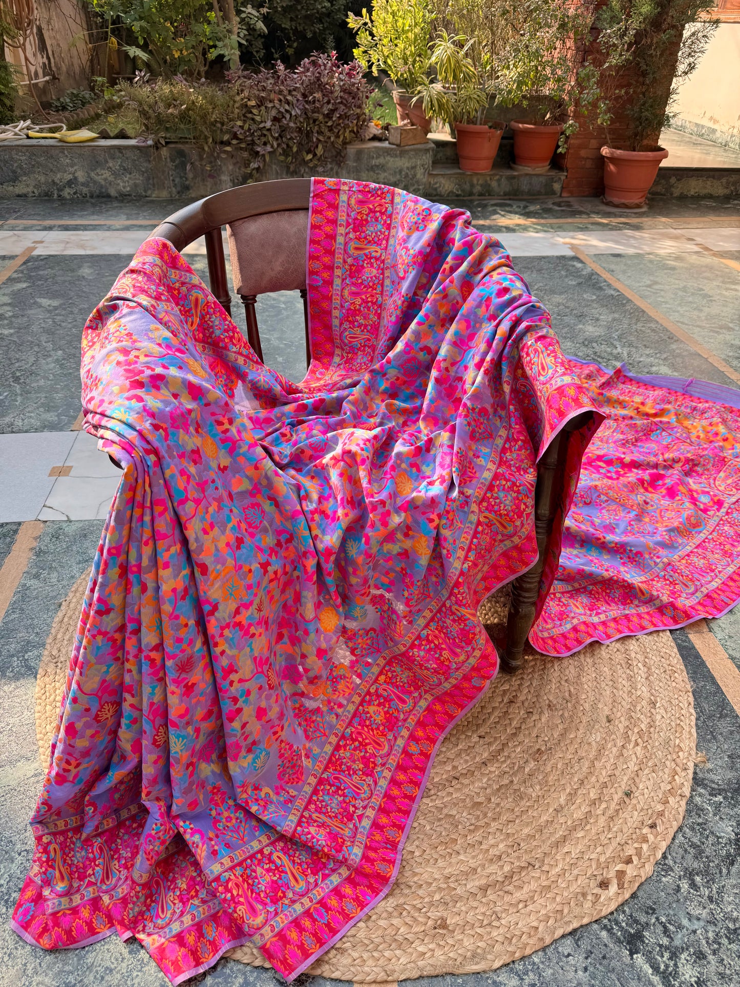 Kashmiri Jamawar Linen saree