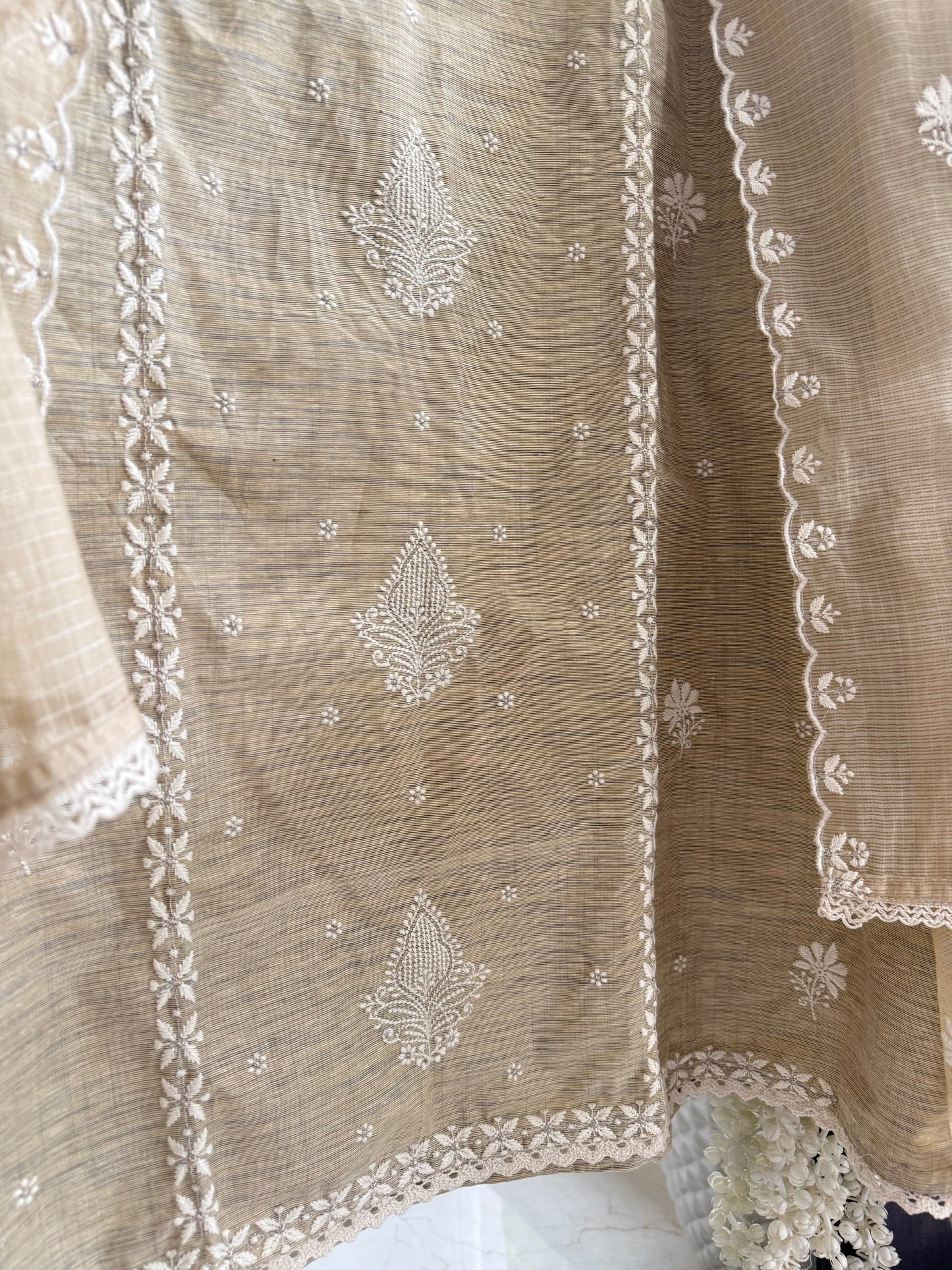 Khadi cotton Lucknowi suit