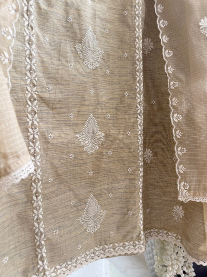 Khadi cotton Lucknowi suit