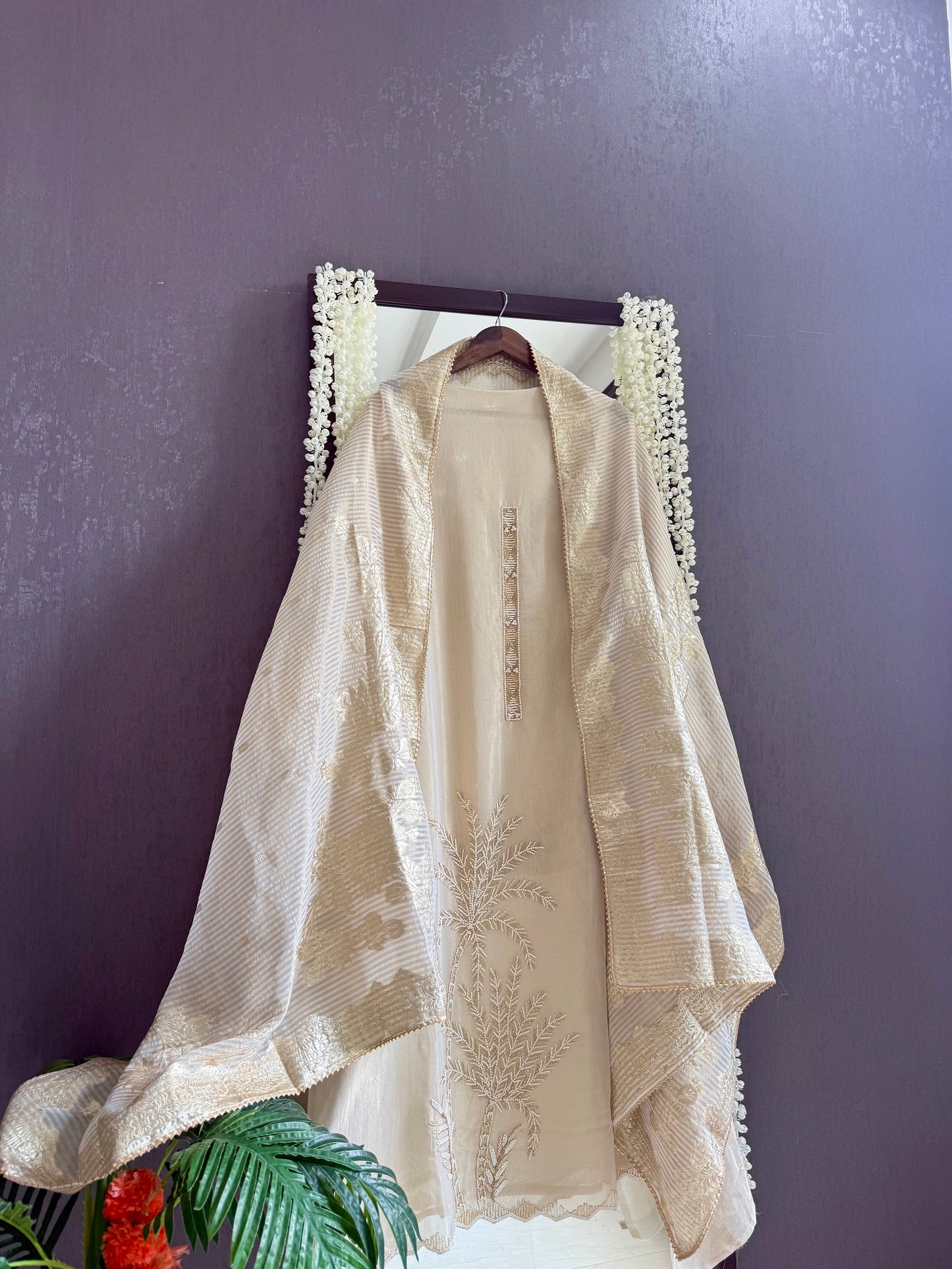 Luxurious Handwork Tissue Benarsi silk suit