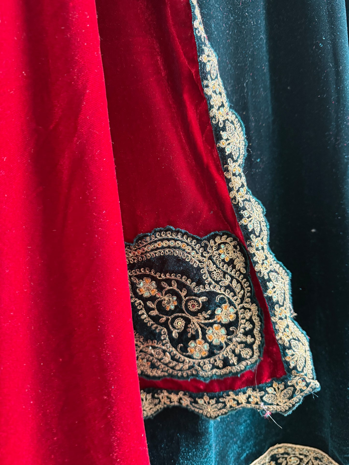 Velvet  marori aari work suit