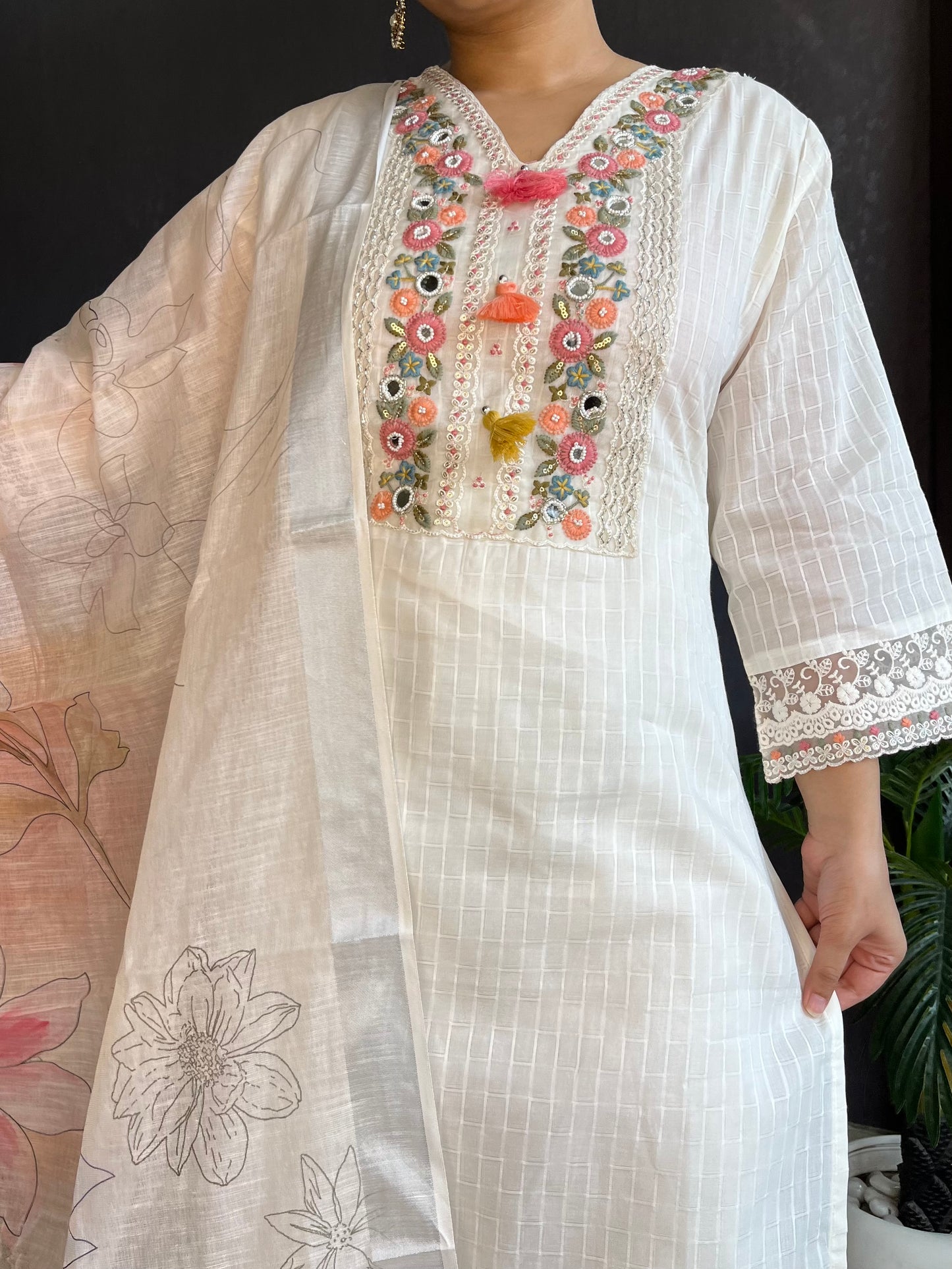 Premium cotton designer suit set