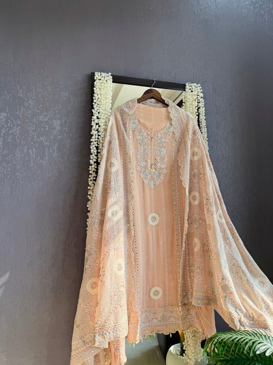 Lucknowi chikankari handwork suit