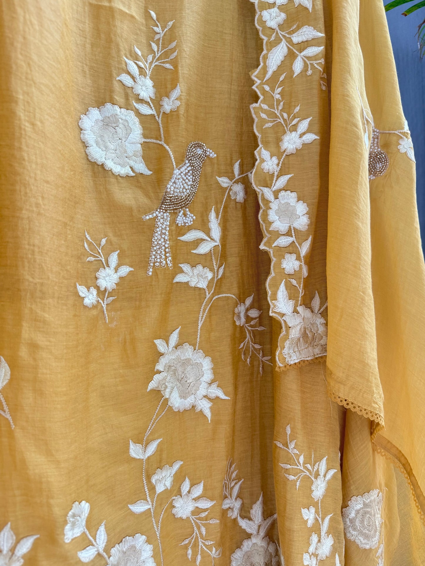 Luxurious Mul chanderi parsi thread suit