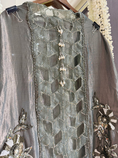 Luxurious cutwork Tissue silk suit