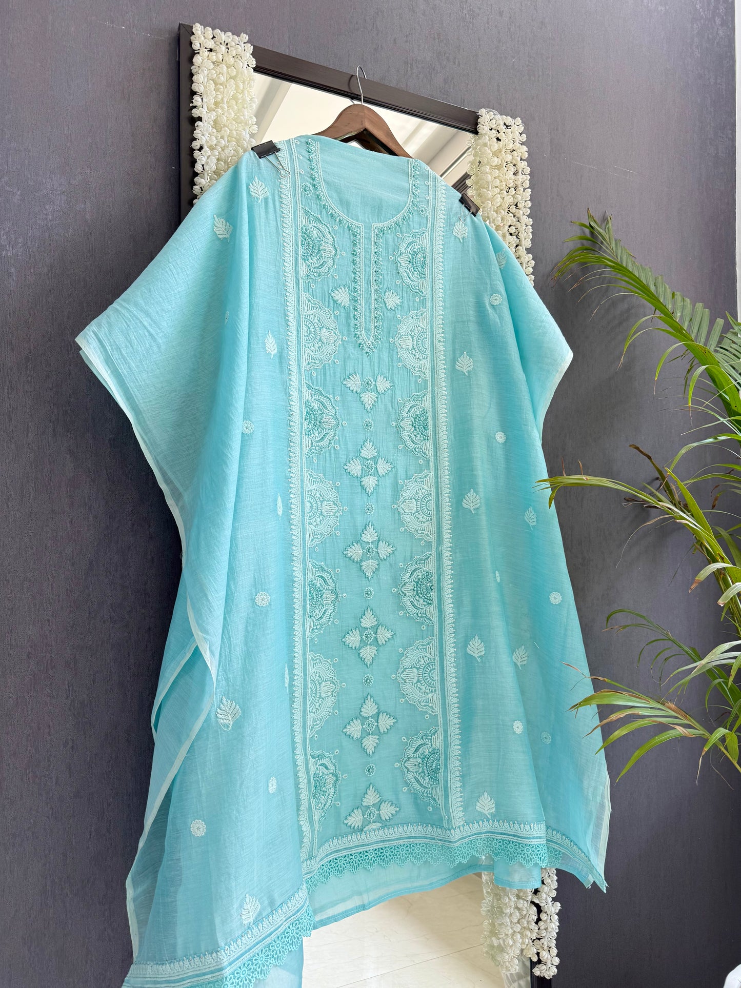 Luxurious Mul chanderi lucknowi handwork suit