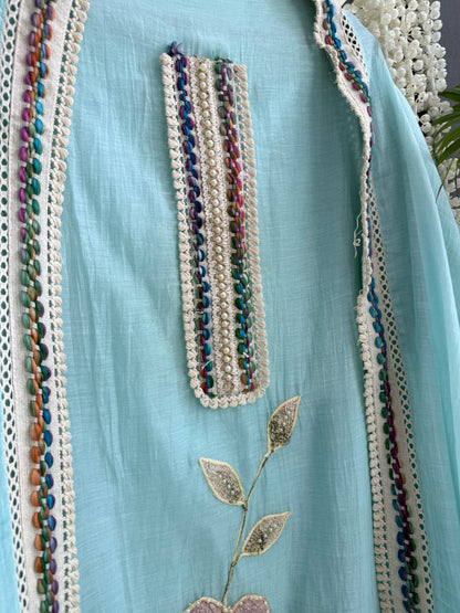 Luxurious Mul chanderi jute suit