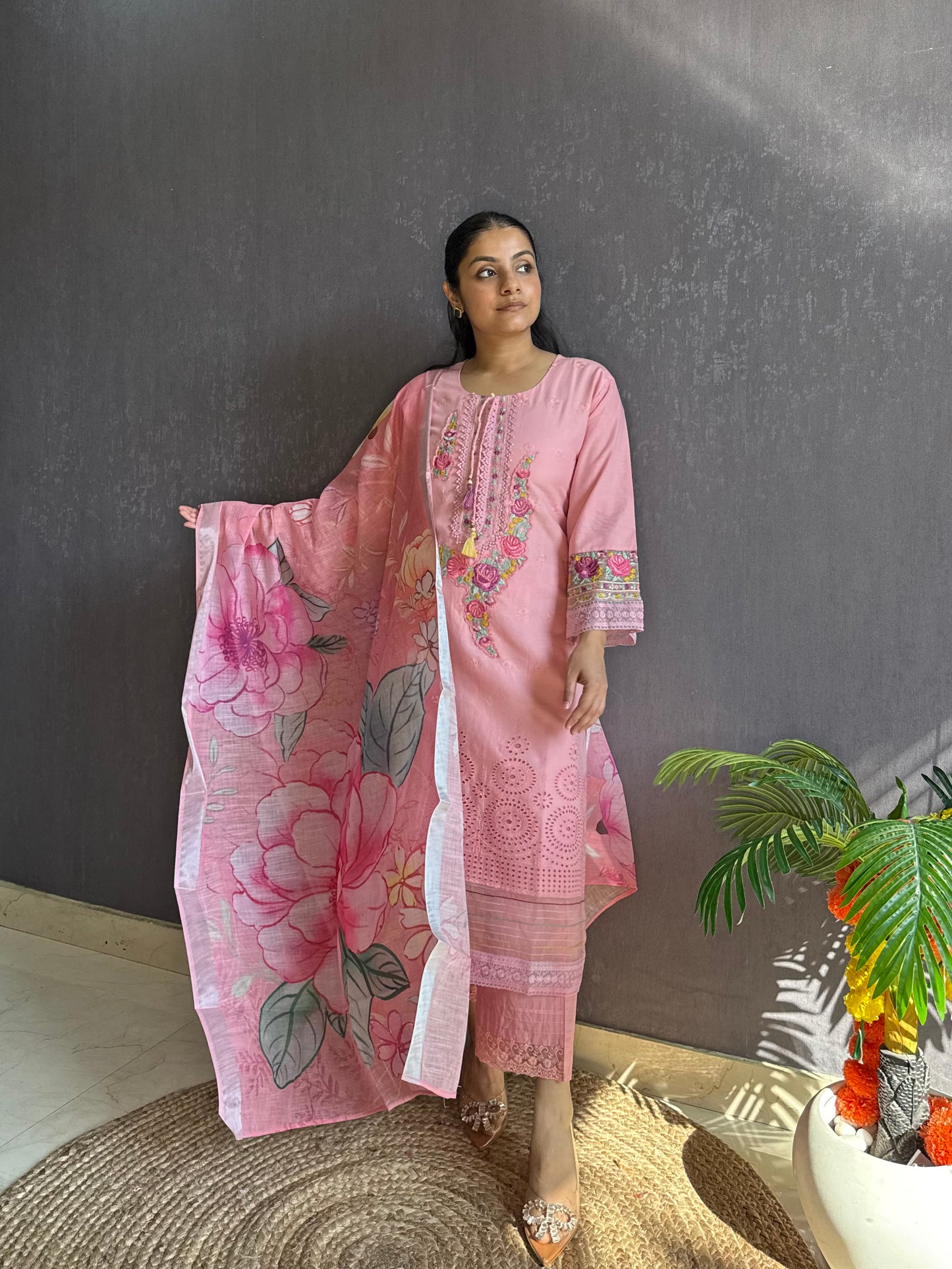Pakistani schiffili designer suit