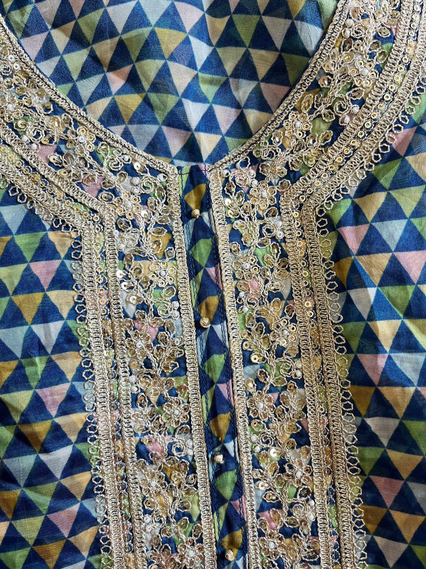 Aari work pearlwork organza suits