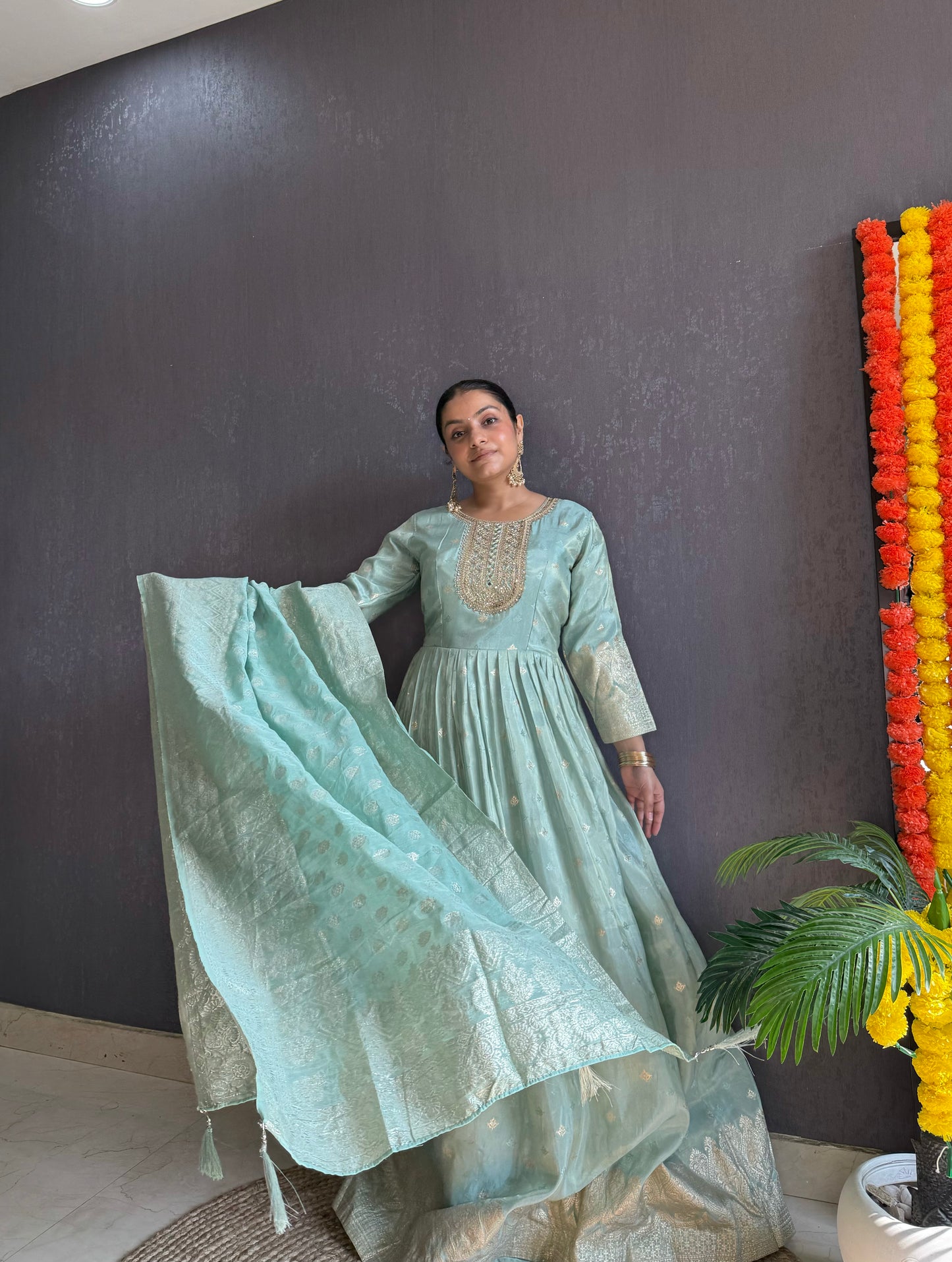 Benarsi Handwork Anarkali suit