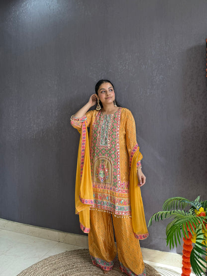Zari embroidered Pakistani Suit
