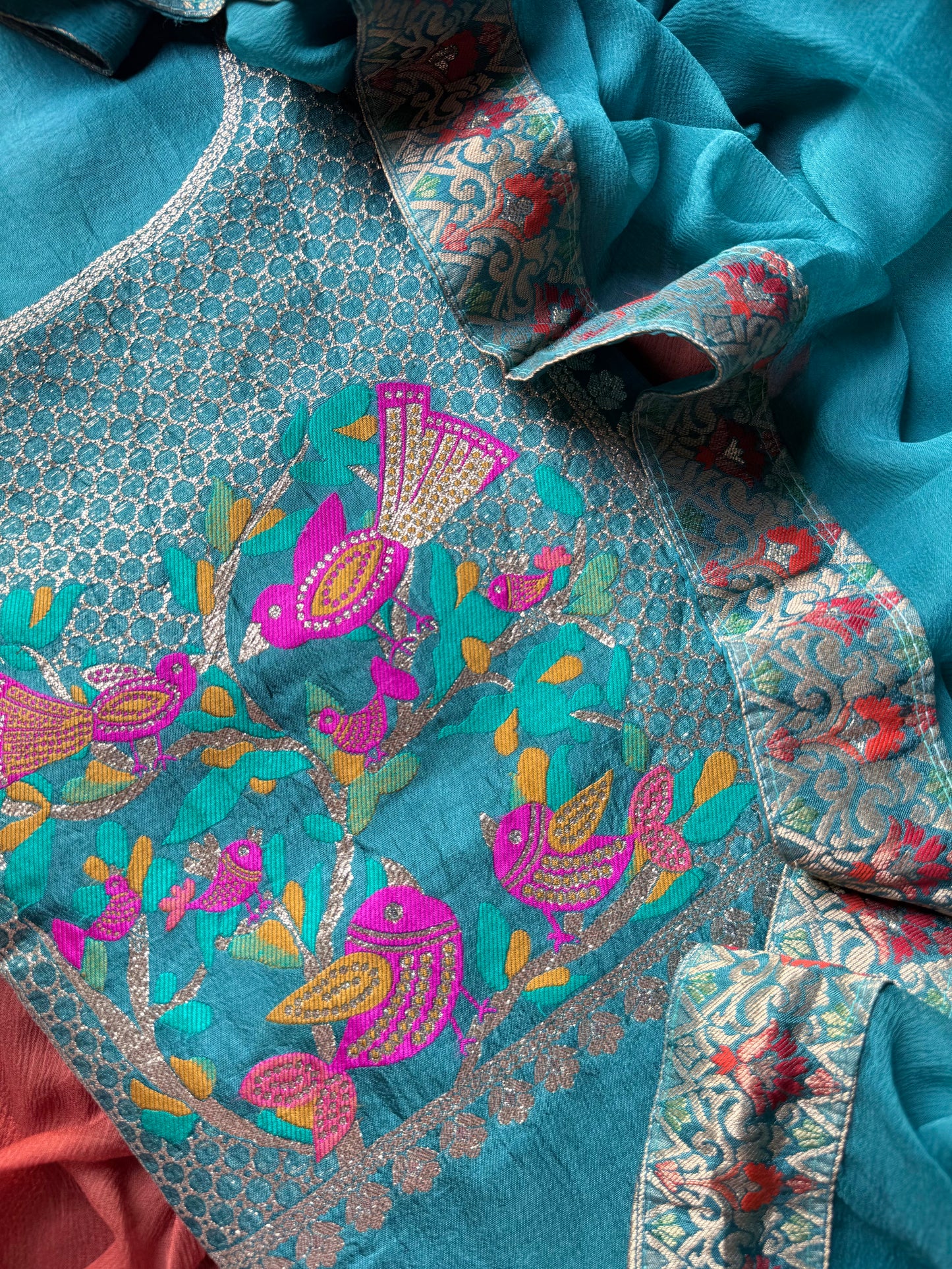 Meenakari Benarsi birds suit