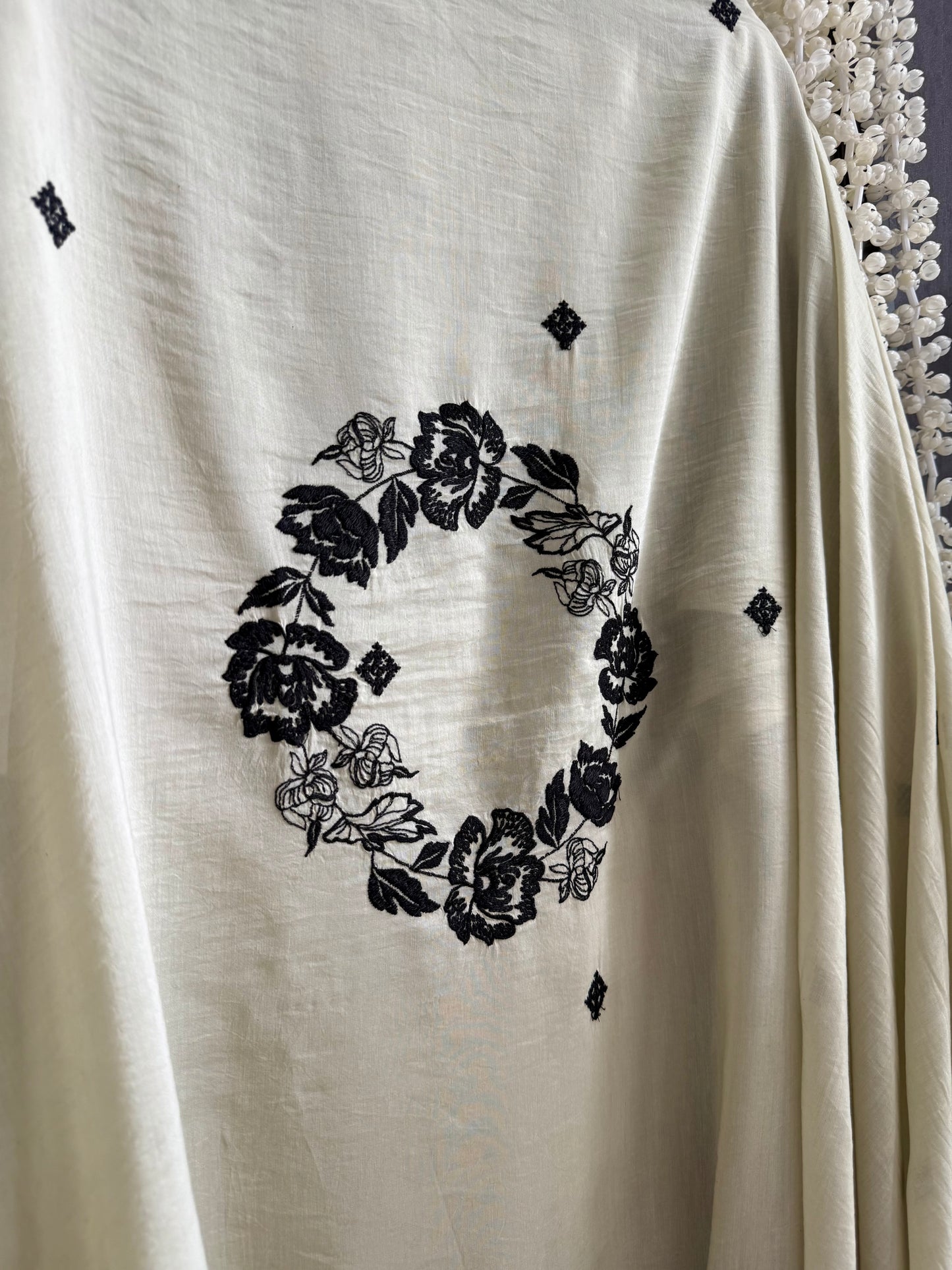 Luxurious Mul chanderi Parsi work florals  suit