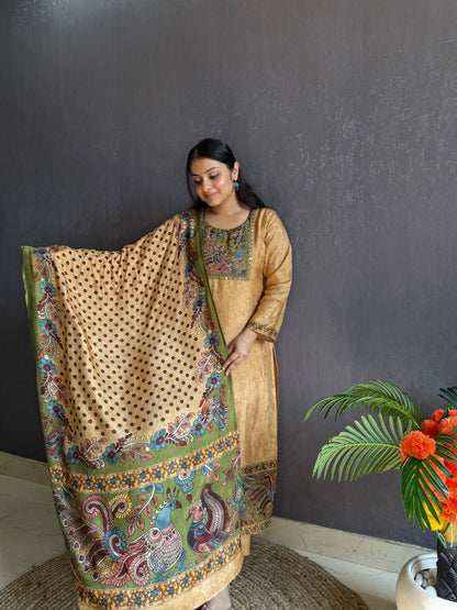 Tussar kalamkari suit set