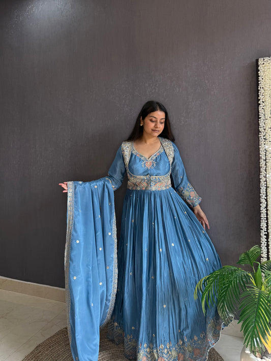 Jacket Handwork Anarkali suit