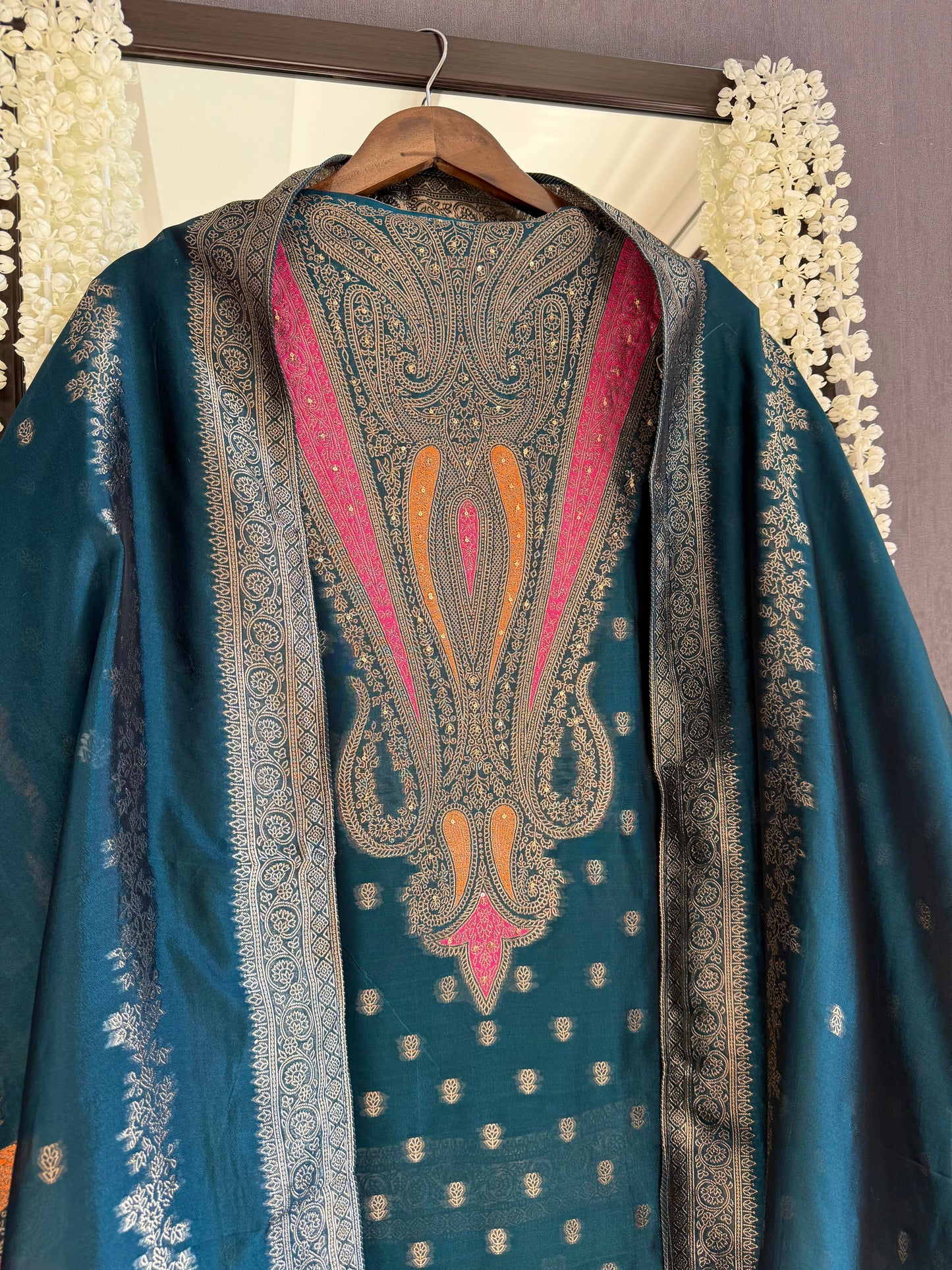 Meenakari Benarsi silk suit