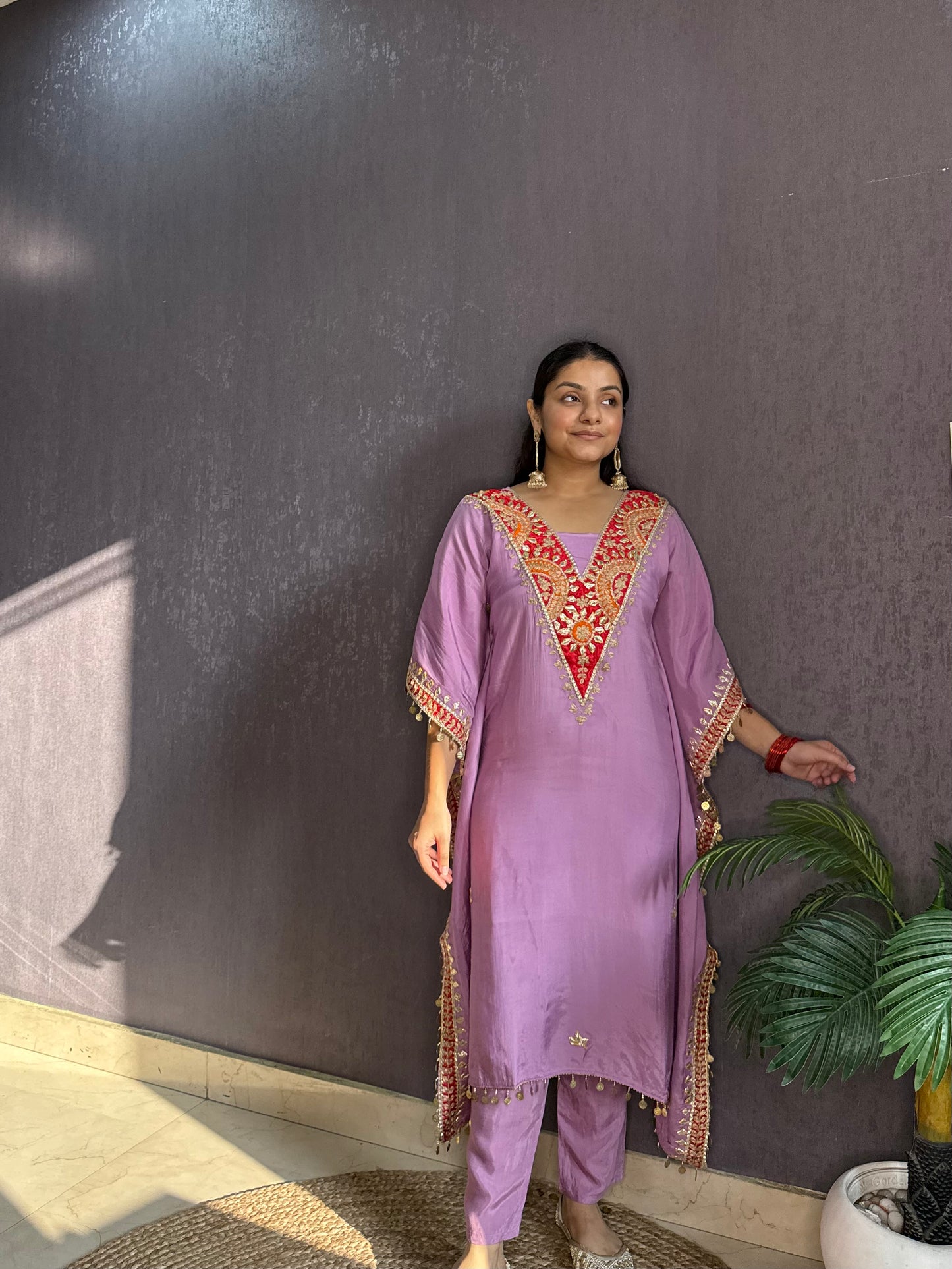 Gotapatti aari work kaftan set