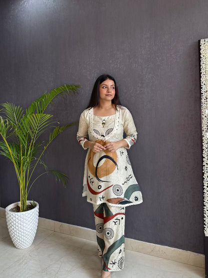 Abstract muslin Coord set