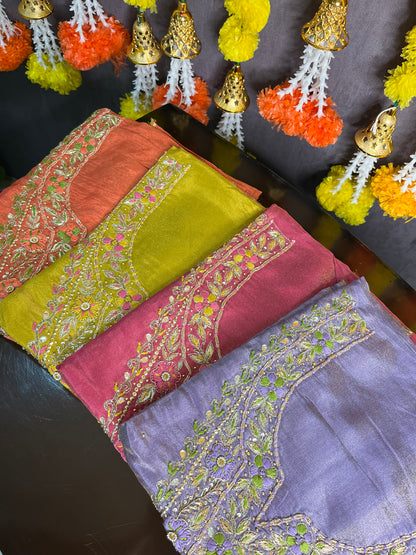 Tissue silk benarsi handwork suit
