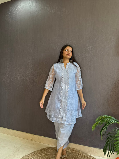 Pure cotton lace work coord