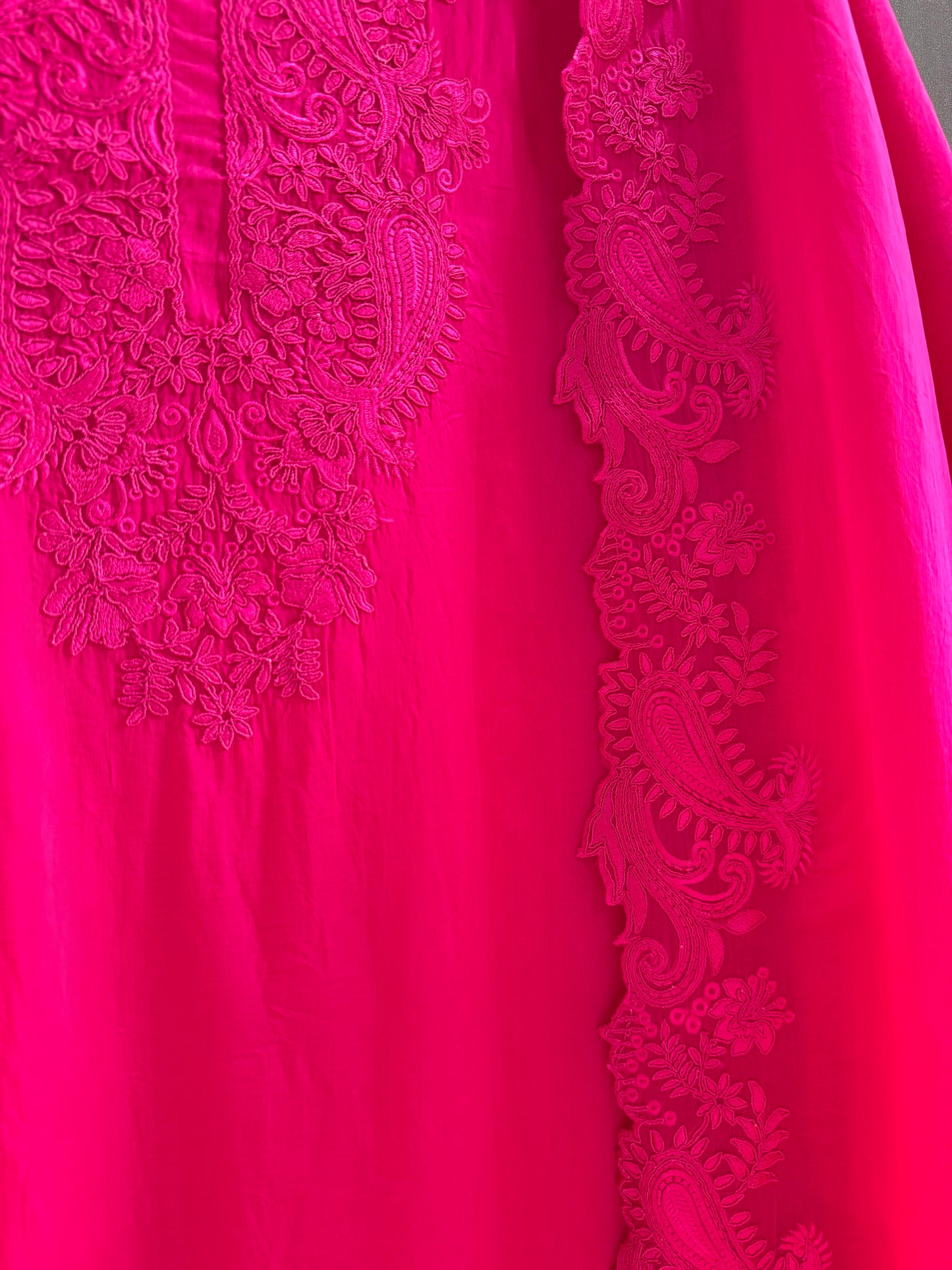 Luxurious aari work organza suit