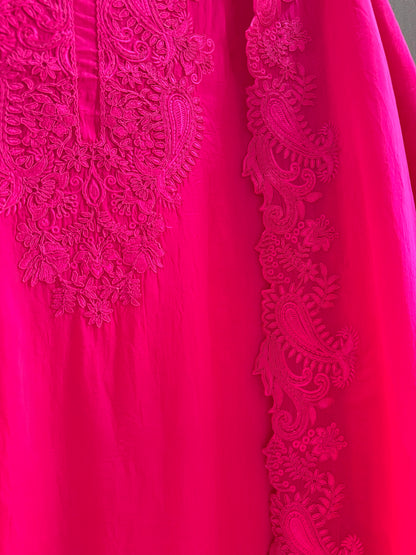 Luxurious aari work organza suit