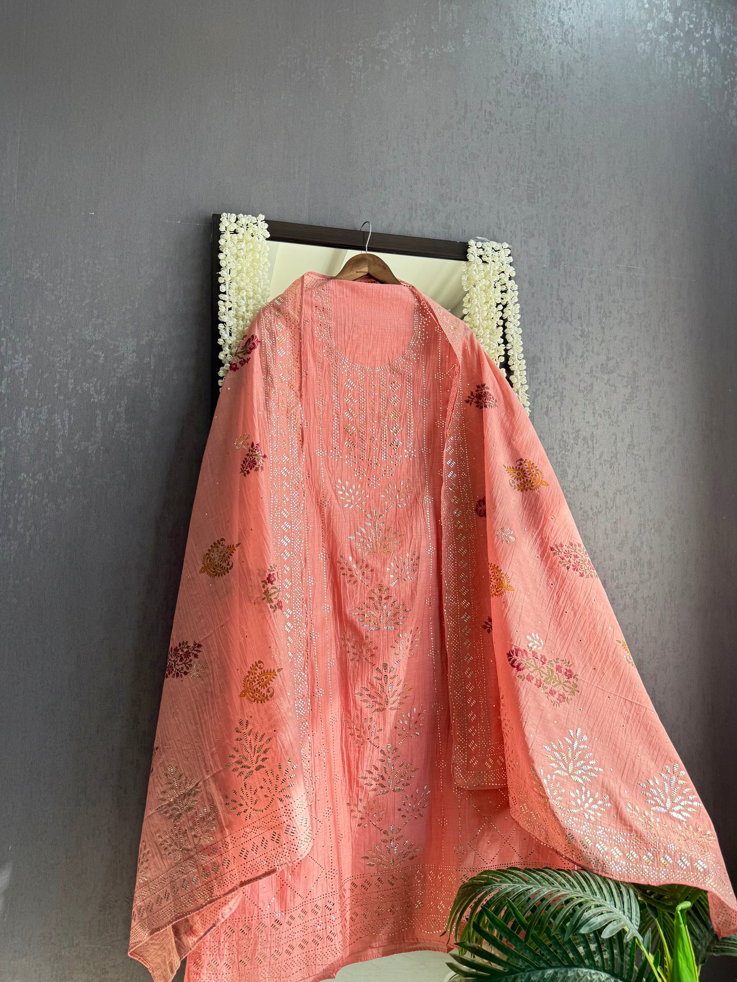 Chanderi mukaish suit