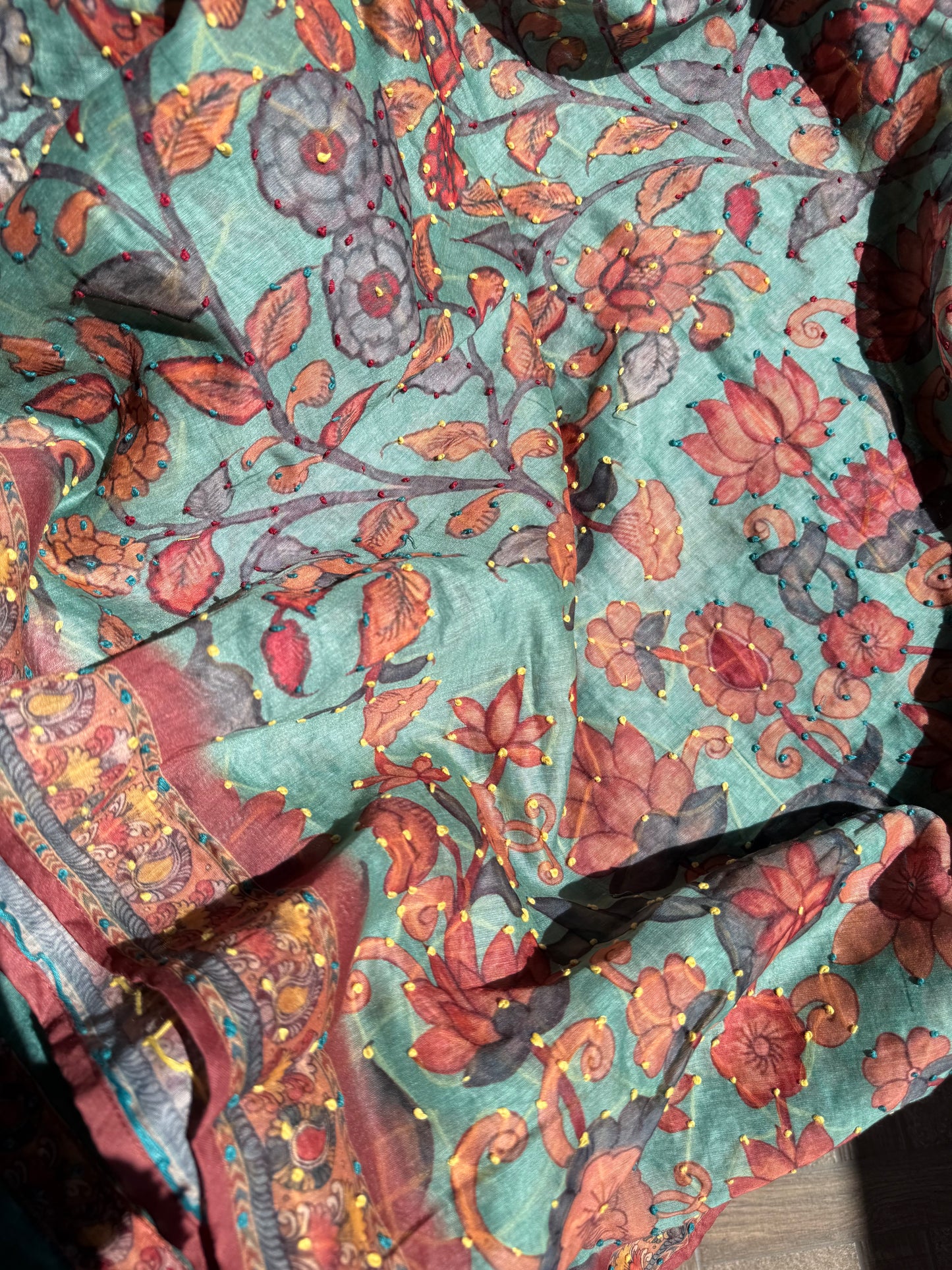 Maheshwari french knot lotus suit