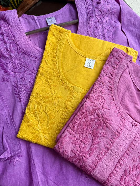Mulmul cotton chikankari kurta