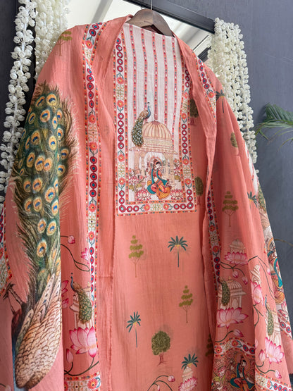 Mulmul cotton divine handwork suit