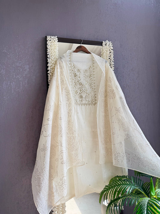 Mul cotton mukaish suit