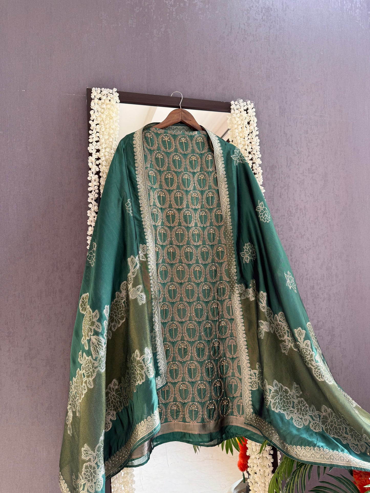 Brocade Benarsi silk suit