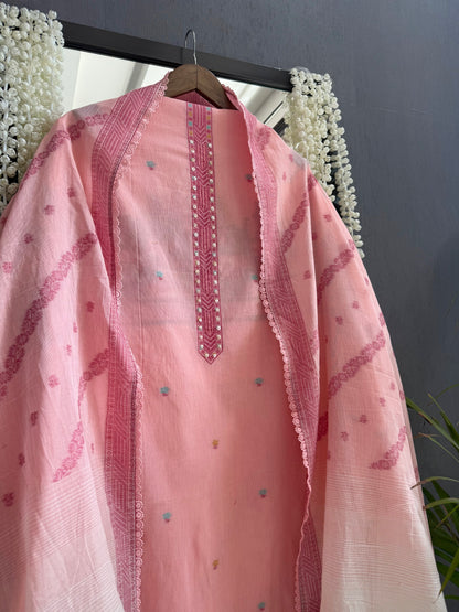Cotton jamdani deers pinteresty suit