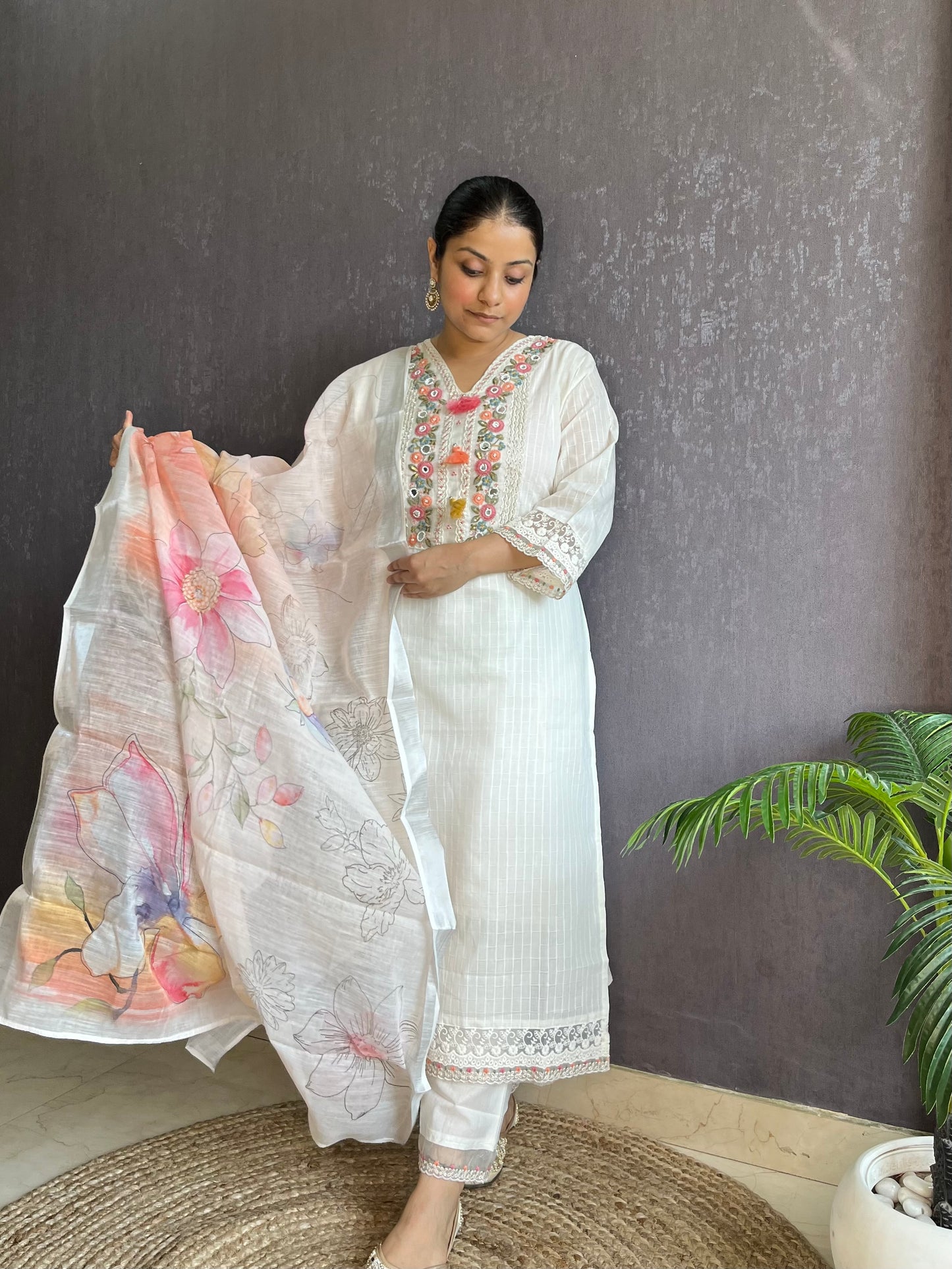 Premium cotton designer suit set