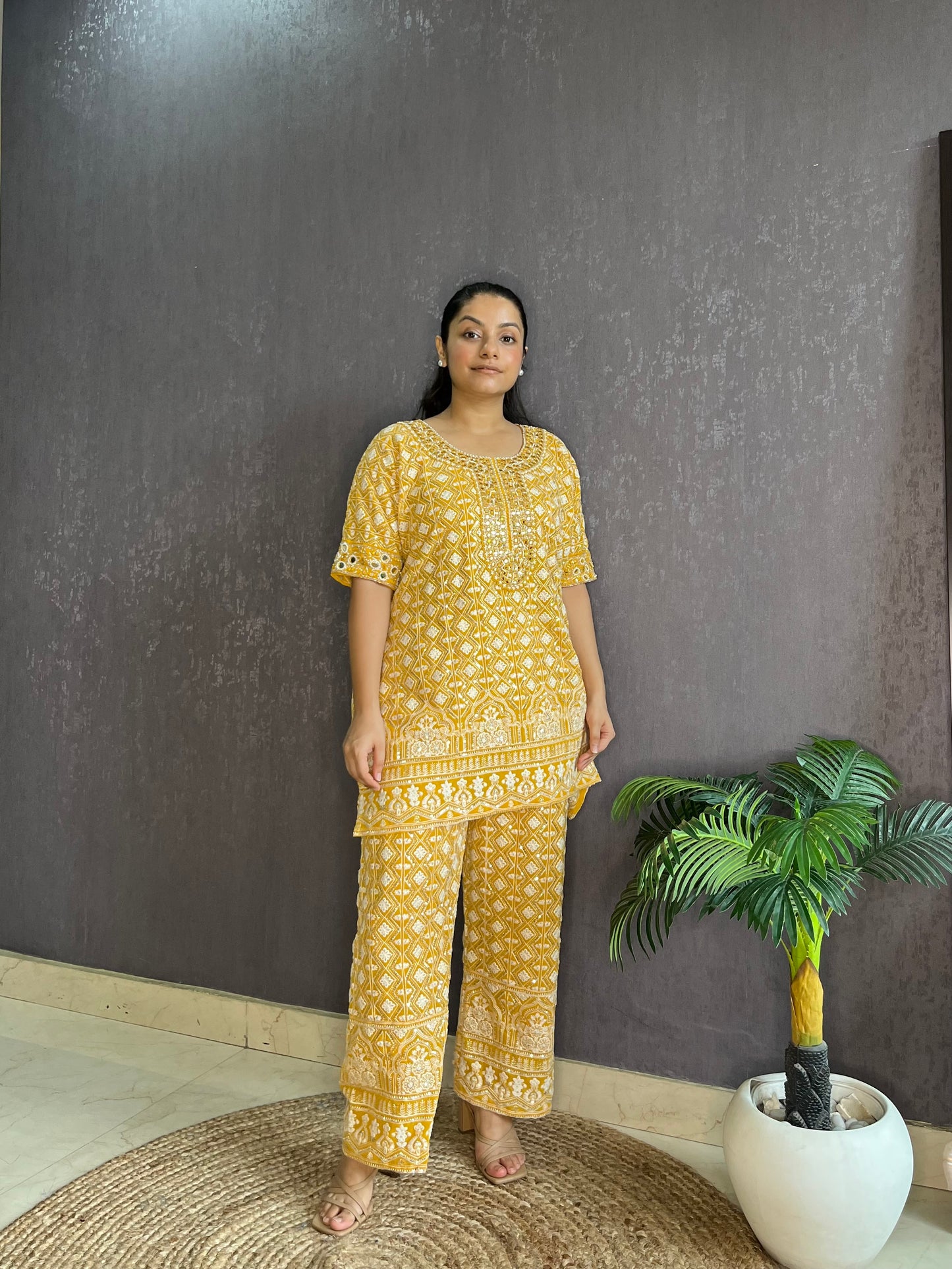 Lucknowi handwork festive Coord set