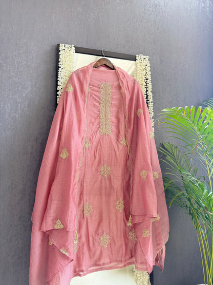 Premium chanderi dori work suit