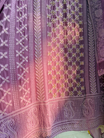 Lucknowi crystal handwork suit